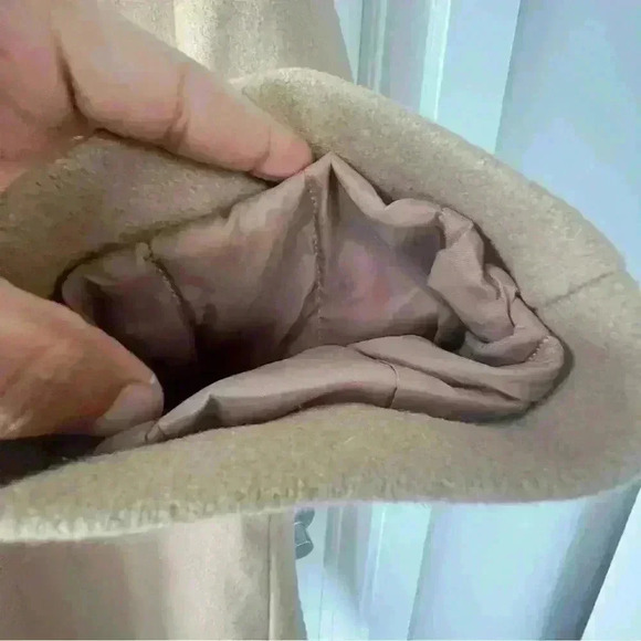 SIMPSONS VINTAGE TAN FLEECE MEN WINTER TRENCH  COAT SIZE 46 - Picture 10 of 11